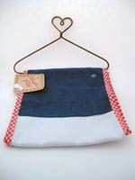 Denim Stacker with Red Gingham Cross Stitch