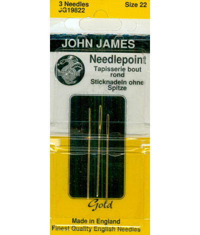 John James Cross Stitch Tapestry Gold size 22 needles Cross Stitch