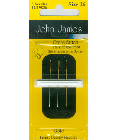 John James Cross Stitch Tapestry Gold size 26 needles Cross Stitch
