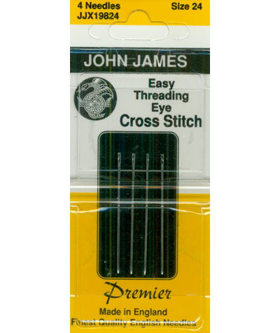 John James Easy Threading Eye size 24 needles Cross Stitch