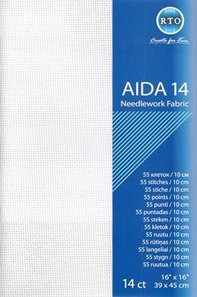 14 Count White Aida, 15.5x17.5 by RTO Cross Stitch