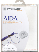 Zweigart Antique White Aida Premium Quality 14 Count 19x21 inches Cross Stitch